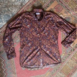DUCHAMP Button Down Dress Shirt Men's Floral